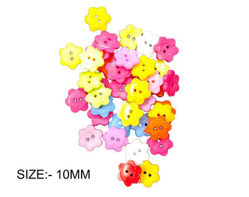 Crafteria 10MM 6 PETAL FLOWER COLOURFUL BUTTON