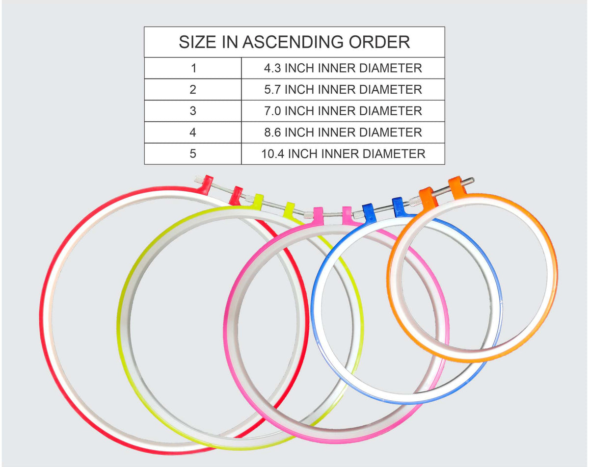 Crafteria 5 IN 1 PLASTIC EMBROIDERY RING