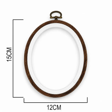 GENERIC Oval Embroidery Hoop Frame with Wood-Look Finish for Needlework & Fabric Crafts – Smallest Size Variant
