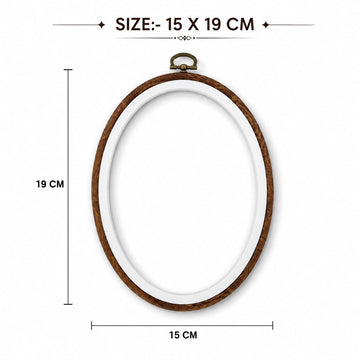 GENERIC Medium Oval Embroidery Hoop Frame with Wood-Look Finish for Hand Embroidery & Cross Stitch