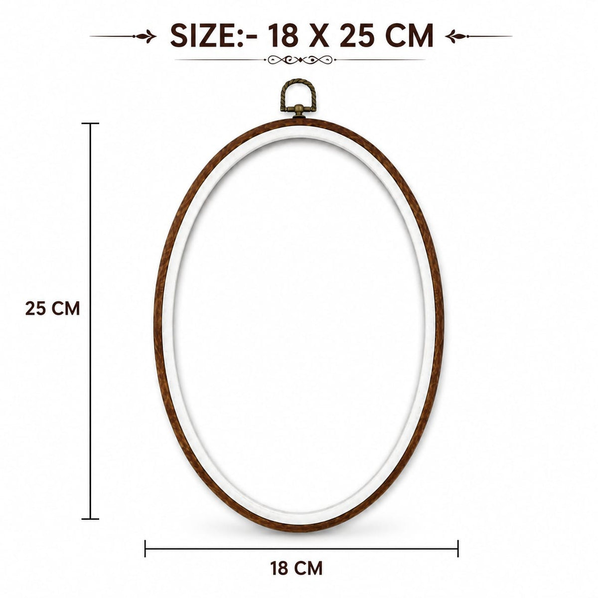 GENERIC Large Oval Embroidery Hoop Frame with Wood-Look Finish for Hand Embroidery, Cross Stitch & Needlework