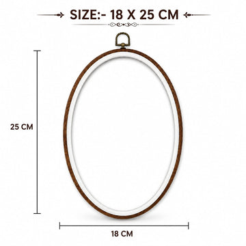 GENERIC Large Oval Embroidery Hoop Frame with Wood-Look Finish for Hand Embroidery, Cross Stitch & Needlework