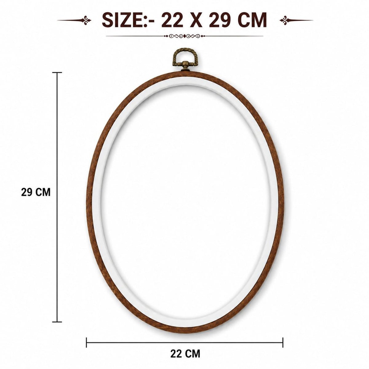 GENERIC Extra Large Oval Embroidery Hoop Frame with Wood-Look Finish for Hand Embroidery, Cross Stitch & Needlework