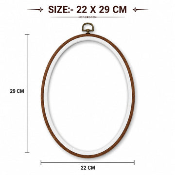 GENERIC Extra Large Oval Embroidery Hoop Frame with Wood-Look Finish for Hand Embroidery, Cross Stitch & Needlework