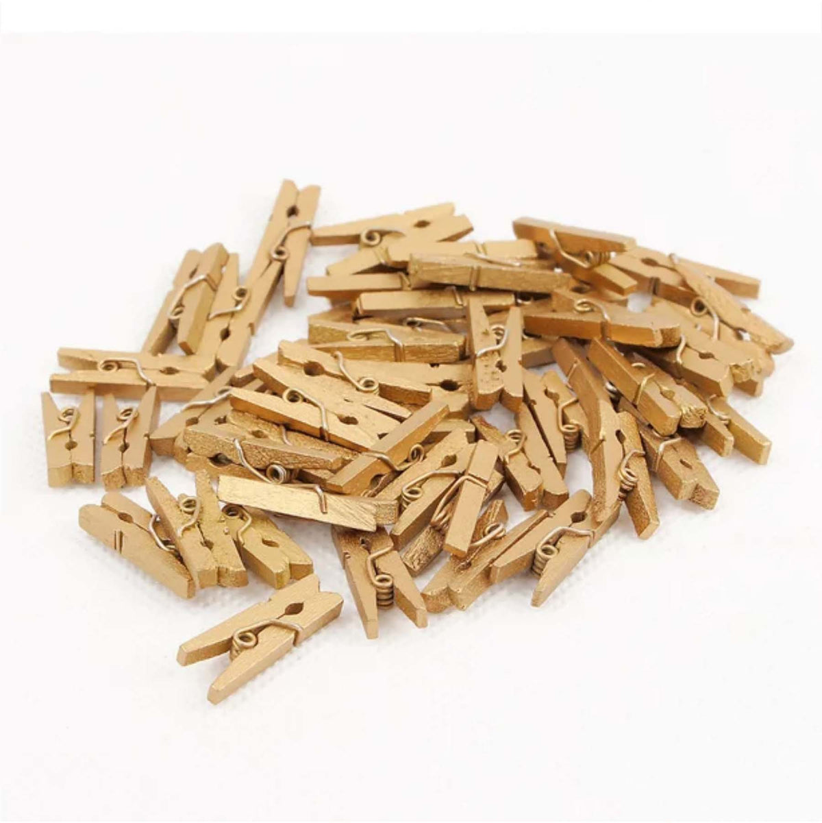 Metallic Wooden Clips (GOLD) (4.8CM)