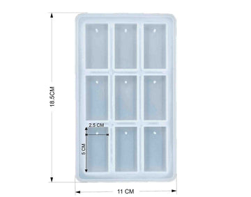 My Store Silicon Mould 9 CAVITY RECTANGLE PANDENT MOULD
