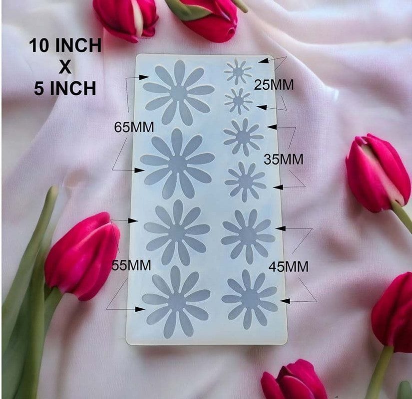 My Store Silicon Mould 10 Cavity 3D Flower Mould