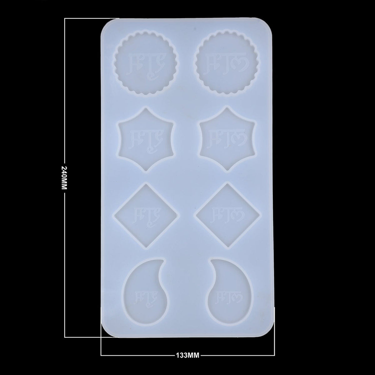 JUST CRAFT IT SILICON MOULD 8 Cavity 4 Pair Diwali Shub labh Mould