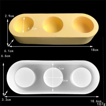My Store Silicon Mould 3 Cavity Capsule Tea Light Holder Mould