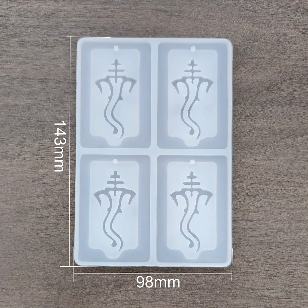 Crafteria Silicon Mould 4 Cavity Ganpatiji (Ganesh) Keychain Mould