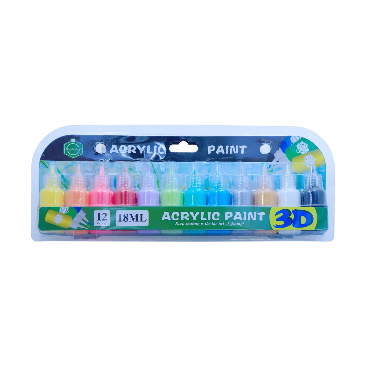 Keep Smiling POTTERY TOOL 3D Acrylic Paint (12Pcs X 18Ml)
