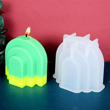 My Store Silicon Mould 3 STEP HALF OVAL  CANDLE MOULD