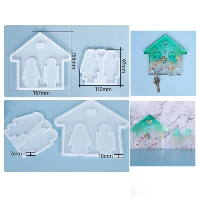 My Store Silicon Mould COUPLE KEY HANGING & KEYCHAIN MOULD