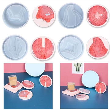 My Store Silicon Mould 4 IN 1 ROUND OCEAN THEME COASTER MOULD