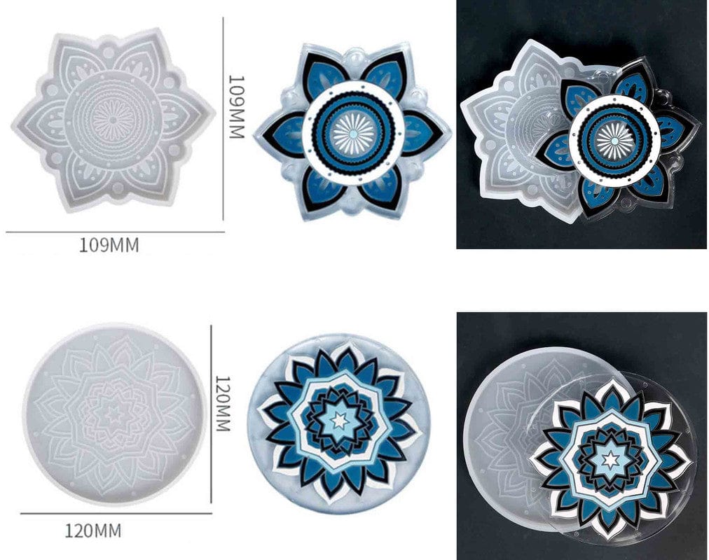 My Store Silicon Mould FLORAL MANDALA COASTER MOULD