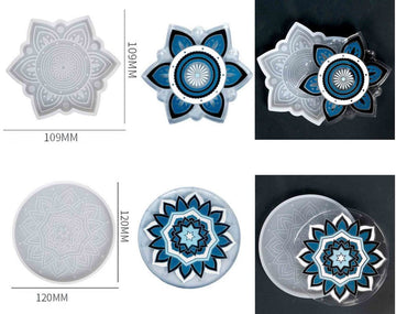 My Store Silicon Mould FLORAL MANDALA COASTER MOULD