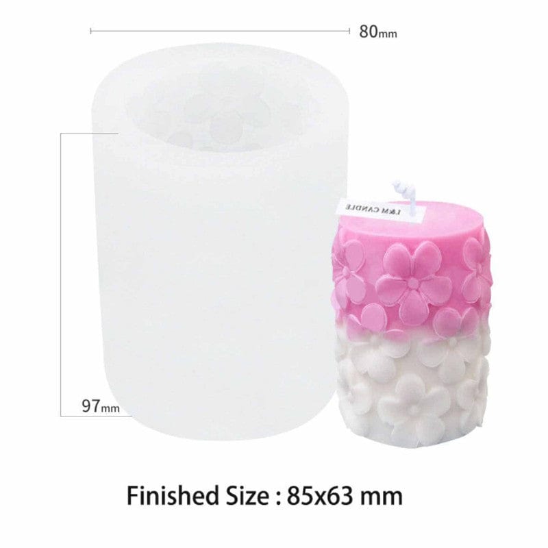 My Store Silicon Mould 3D 5 KALI FLOWER ALL OVER TOWER CANDLE MOULD