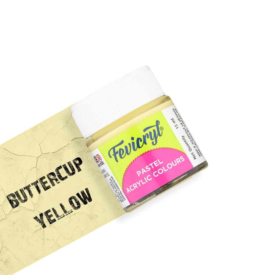 Crafteria Buttercup Yellow Fevicryl Pastel Acrylic Colour 15Ml
