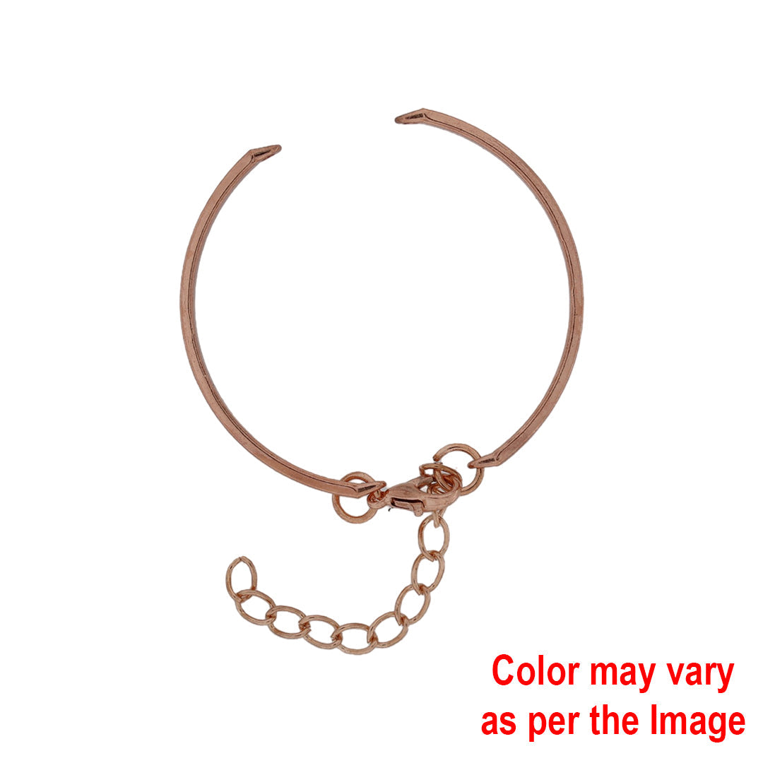 Crafteria Rose Gold 5Pcs Cuff Bracelet with Adjustable Chain