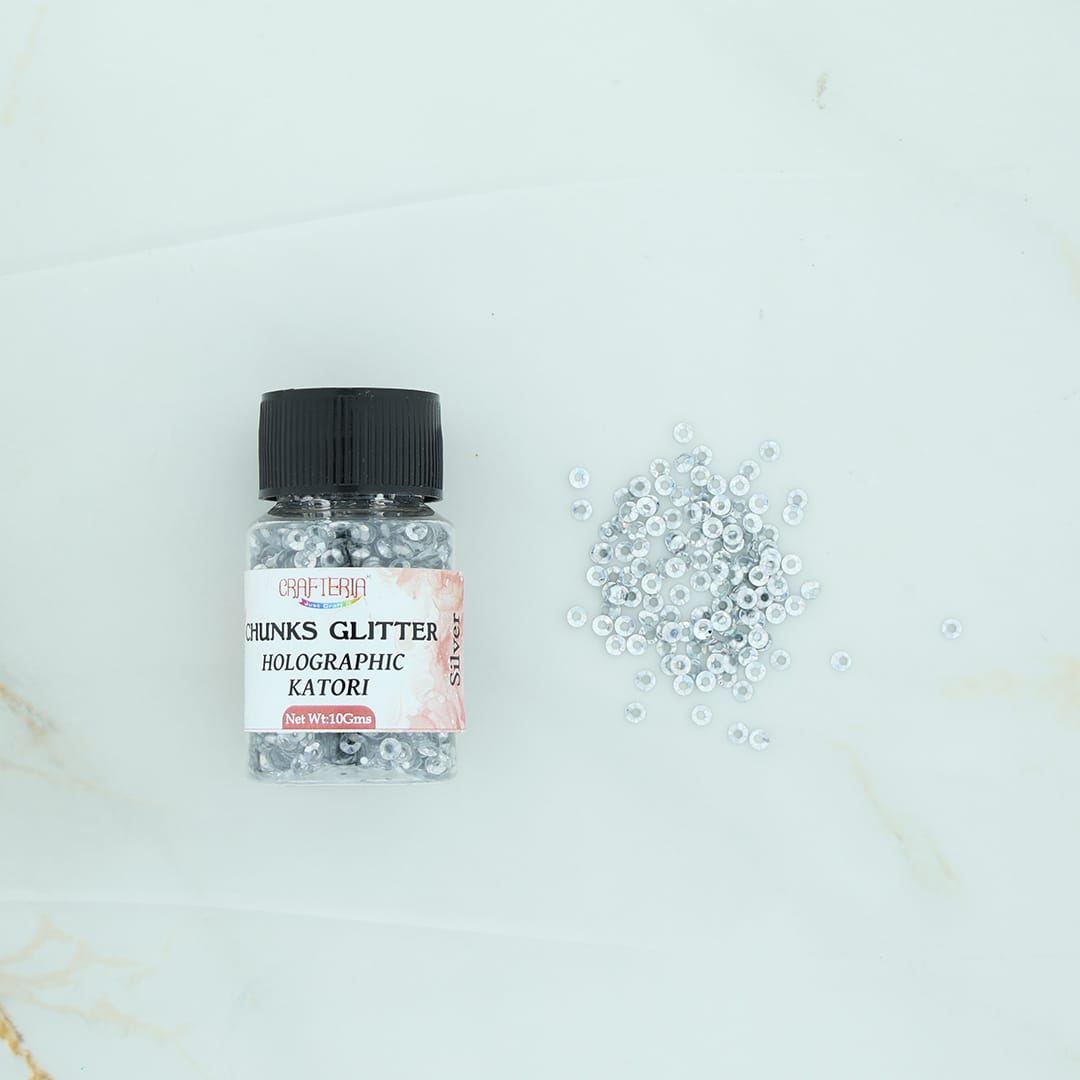 Crafteria Silver Chunks Glitter Holographic Katori 10g