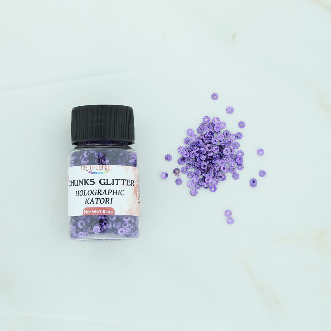 Crafteria Purple Chunks Glitter Holographic Katori 10g