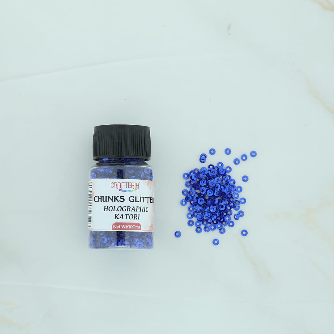 Crafteria Royal Blue Chunks Glitter Holographic Katori 10g