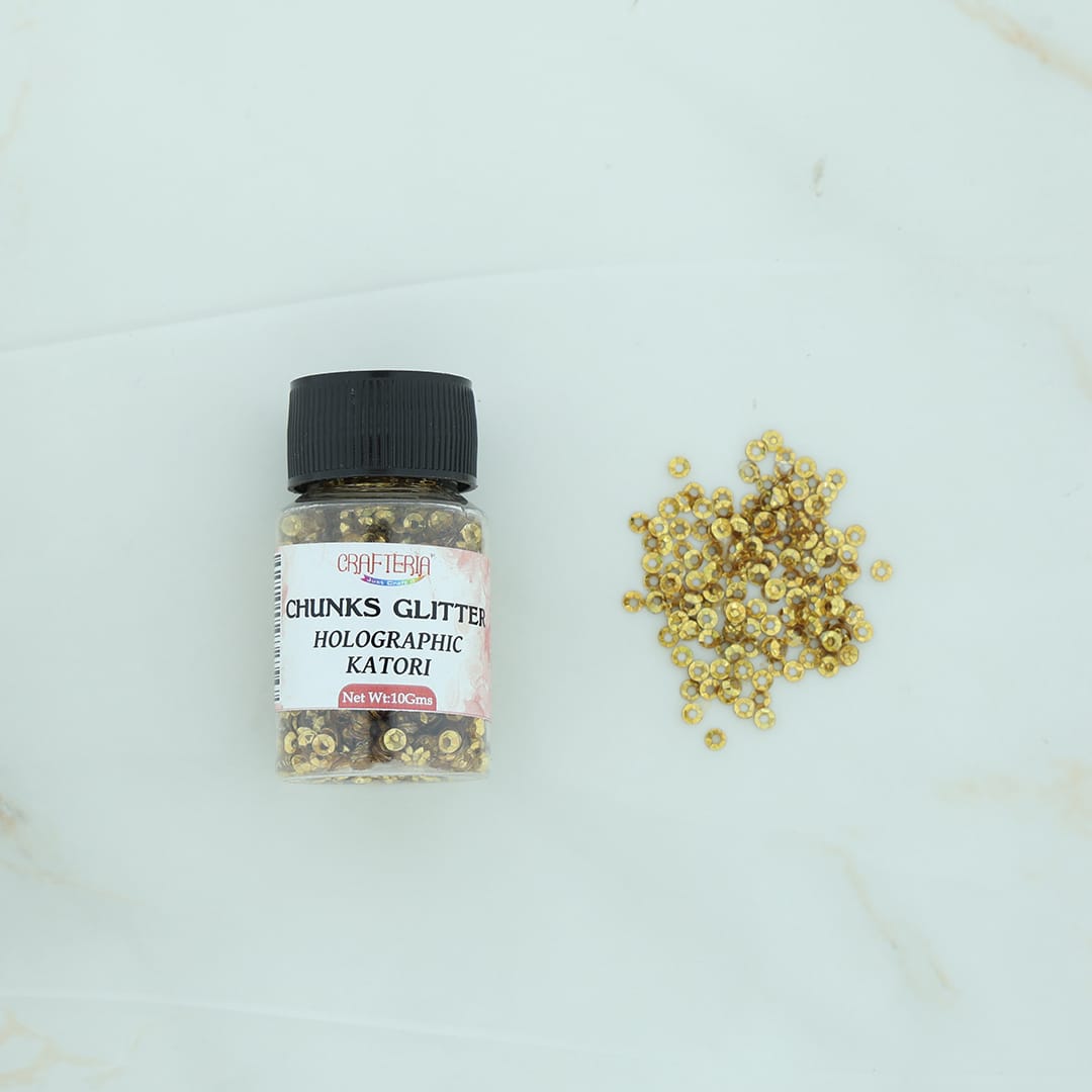 Crafteria Gold Chunks Glitter Holographic Katori 10g