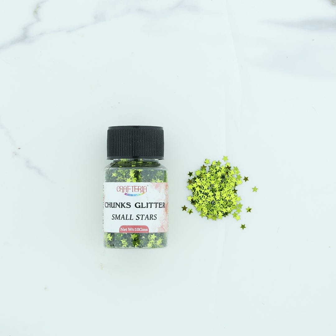 Crafteria L.Green Chunks Glitter Plain Small Star 10g