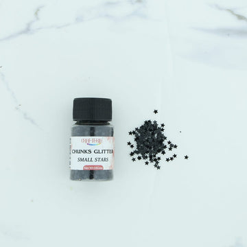 Crafteria Black Chunks Glitter Plain Small Star 10g