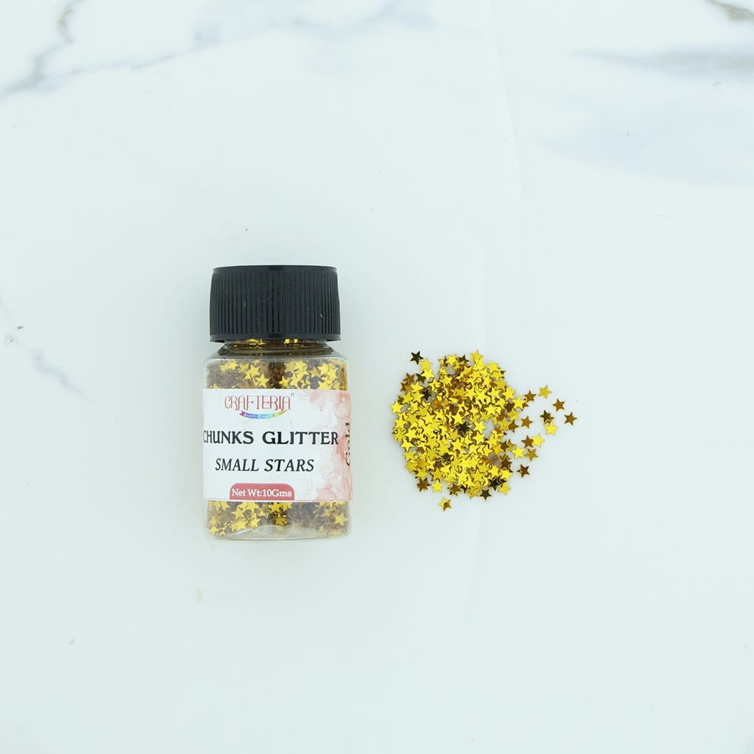 Crafteria Gold Chunks Glitter Plain Small Star 10g
