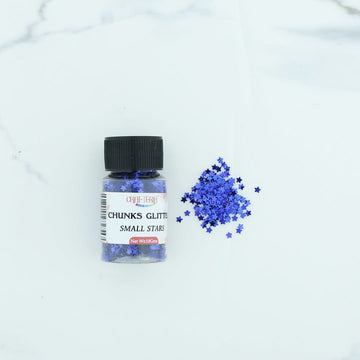 Crafteria Royal Blue Chunks Glitter Plain Small Star 10g