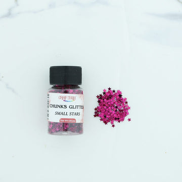 Crafteria Magenta Chunks Glitter Plain Small Star 10g