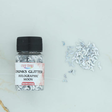 Crafteria Silver Chunks Glitter Holographic Moon 10g