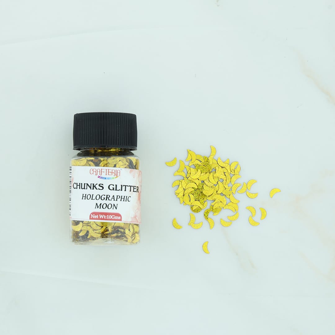 Crafteria Gold Chunks Glitter Holographic Moon 10g