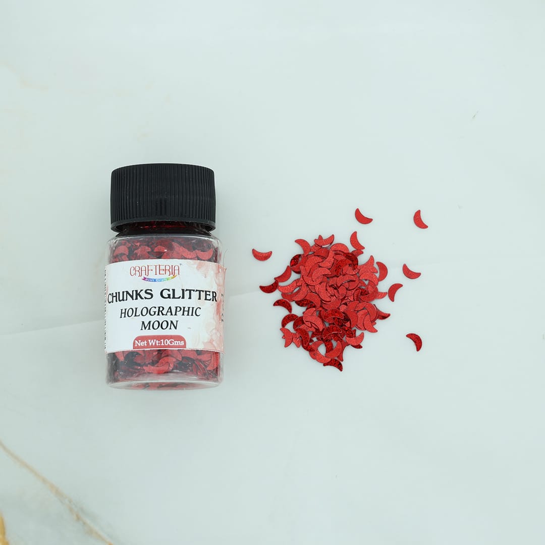 Crafteria Violet Chunks Glitter Holographic Moon 10g