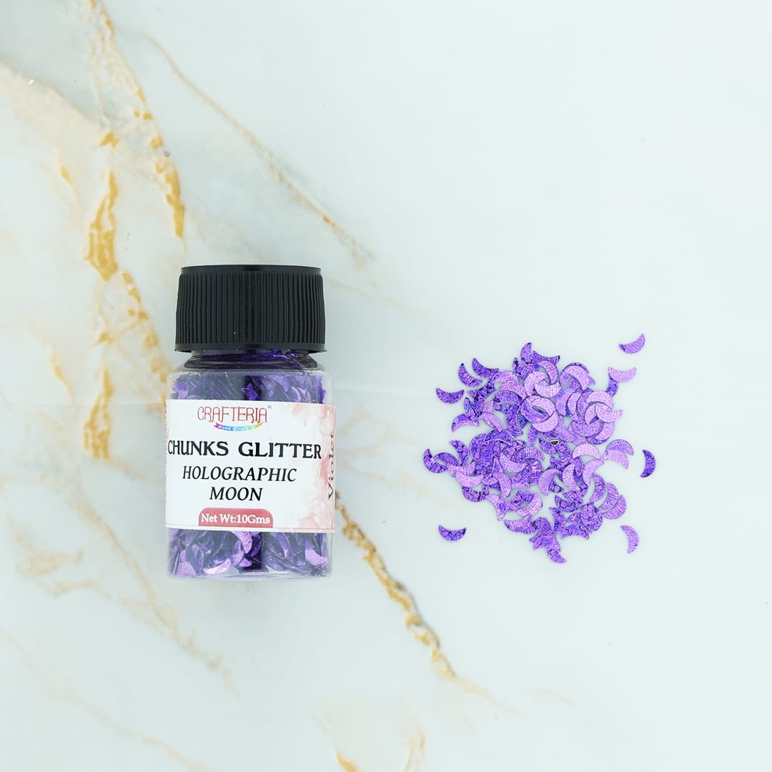 Chunks Glitter Holographic Moon 10g (Violet)