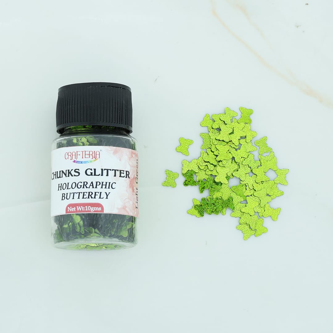 Crafteria L.Green Chunks Glitter Holographic Butterfly 10g