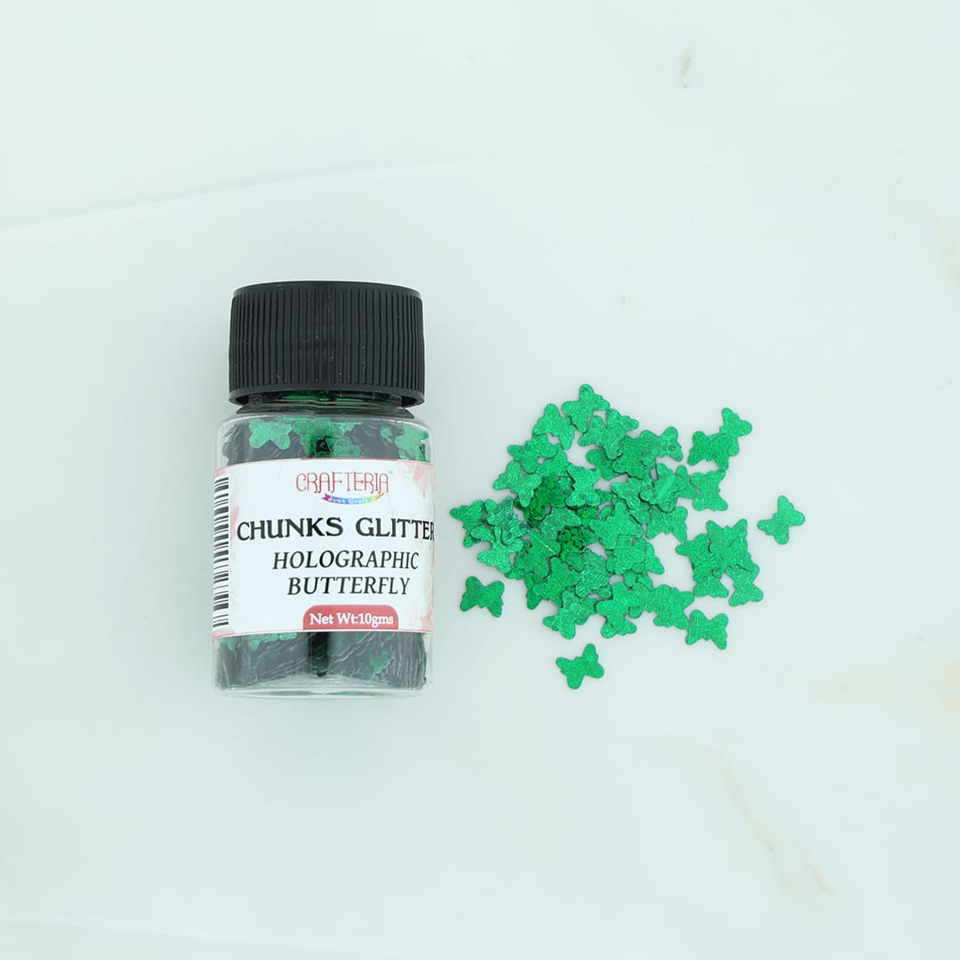 Crafteria D.Green Chunks Glitter Holographic Butterfly 10g