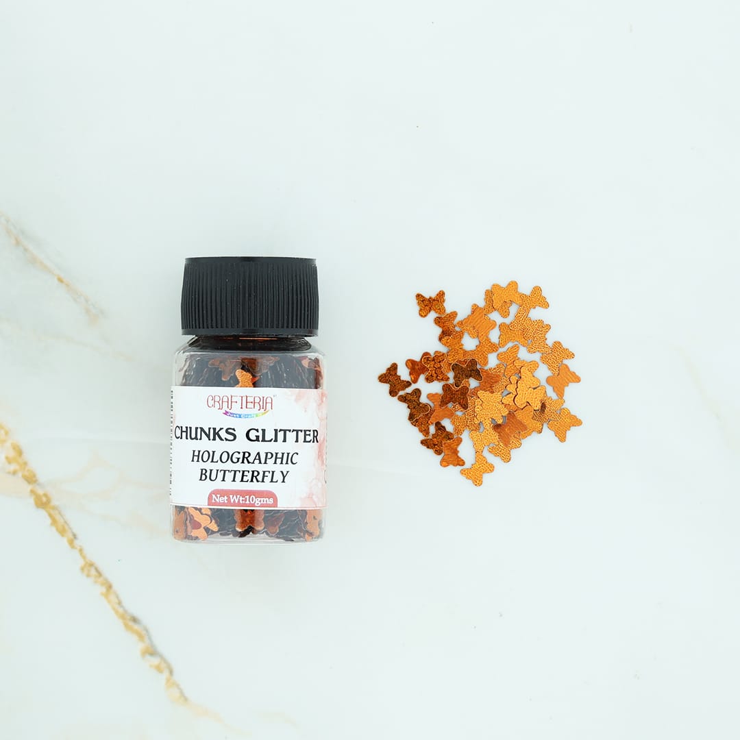 Crafteria Copper Chunks Glitter Holographic Butterfly 10g