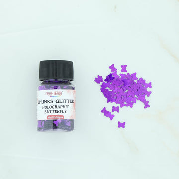 Crafteria Purple Chunks Glitter Holographic Butterfly 10g