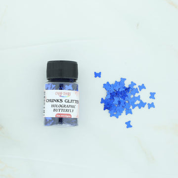 Crafteria Royal Blue Chunks Glitter Holographic Butterfly 10g