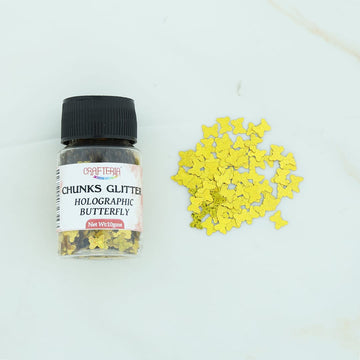 Crafteria Gold Chunks Glitter Holographic Butterfly 10g