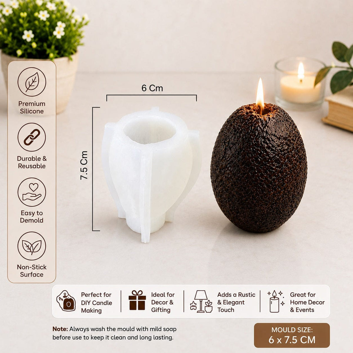 Crafteria Avacado Candle Mould