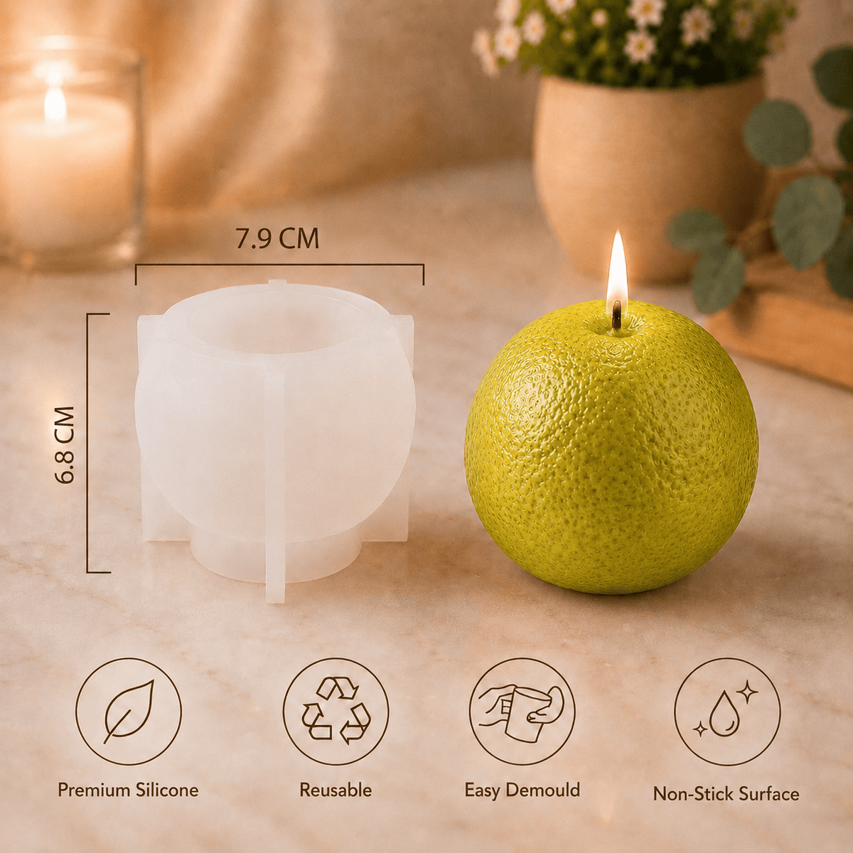 Crafteria Sweet Lime Mousambi Candle Mould