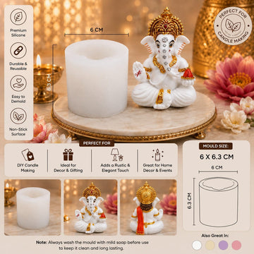 Crafteria 3D Lord Ganpati Idol Silicone Mould – 6 cm Diameter × 6.3 cm Height