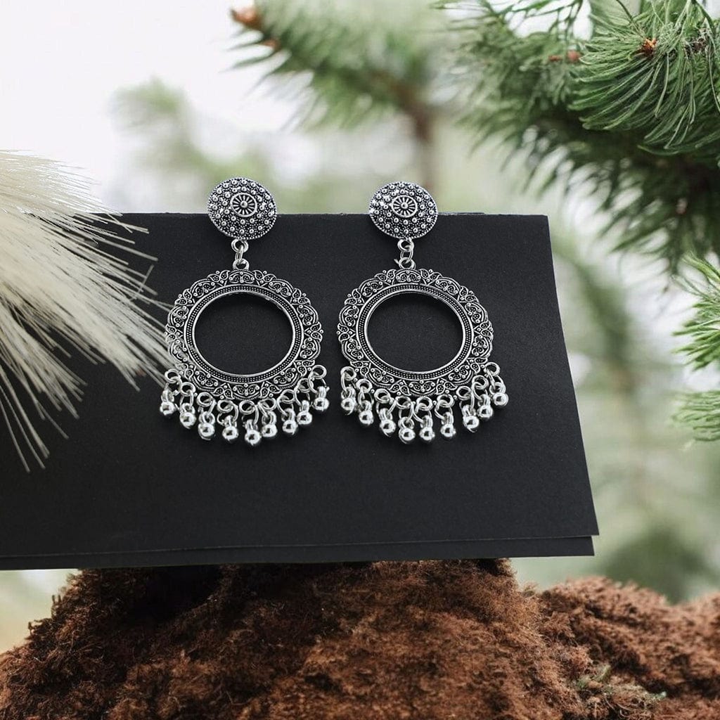 Crafteria Oxidized Silver Jhumka Design 1