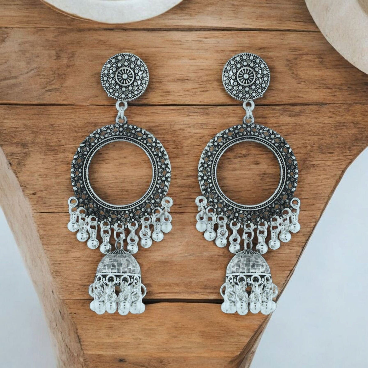 Crafteria Oxidized Silver Jhumka Design 7