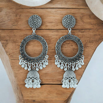 Crafteria Oxidized Silver Jhumka Design 7