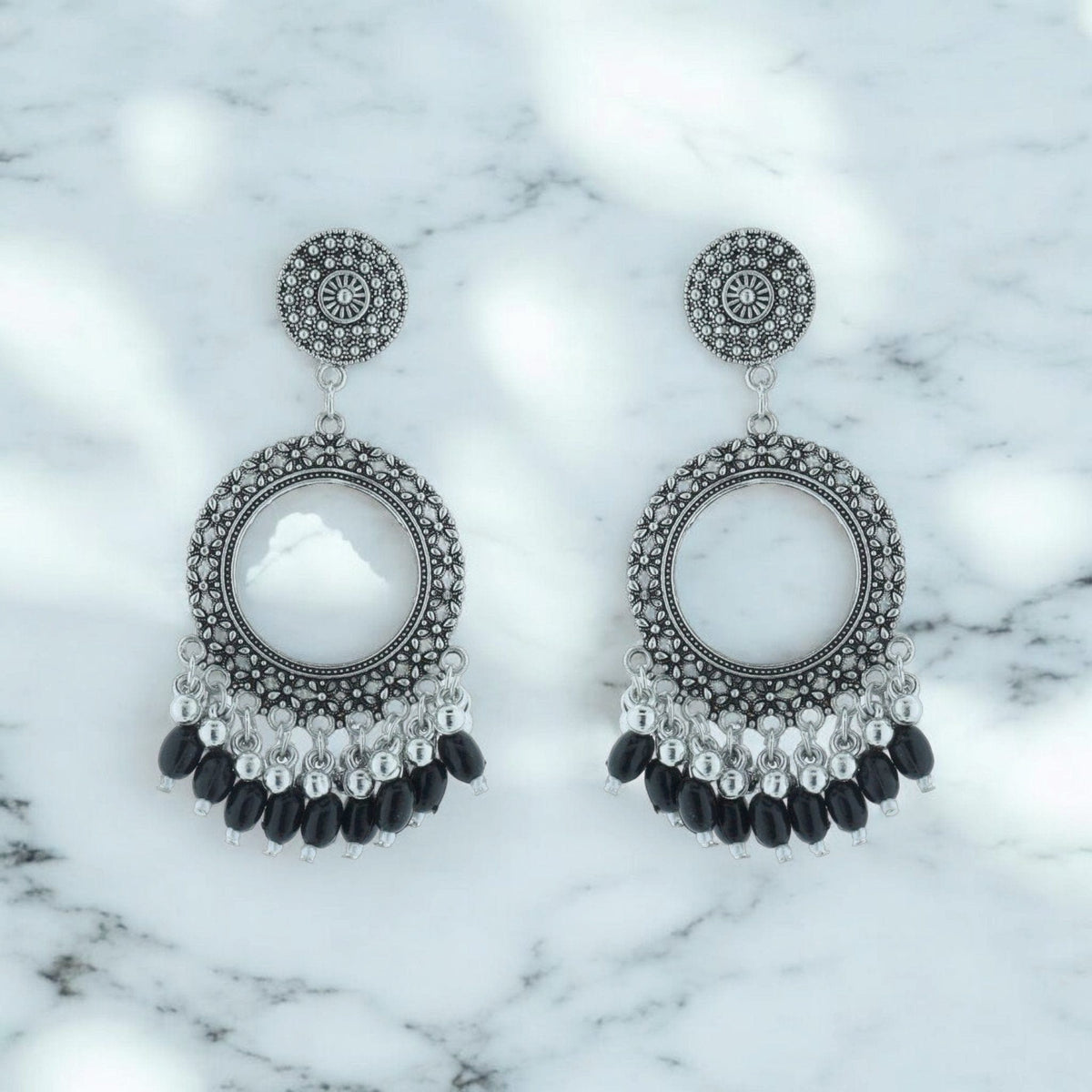 Crafteria Oxidized Silver Jhumka Design 12