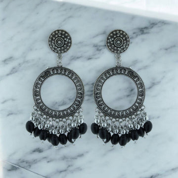 Crafteria Oxidized Silver Jhumka Design 14